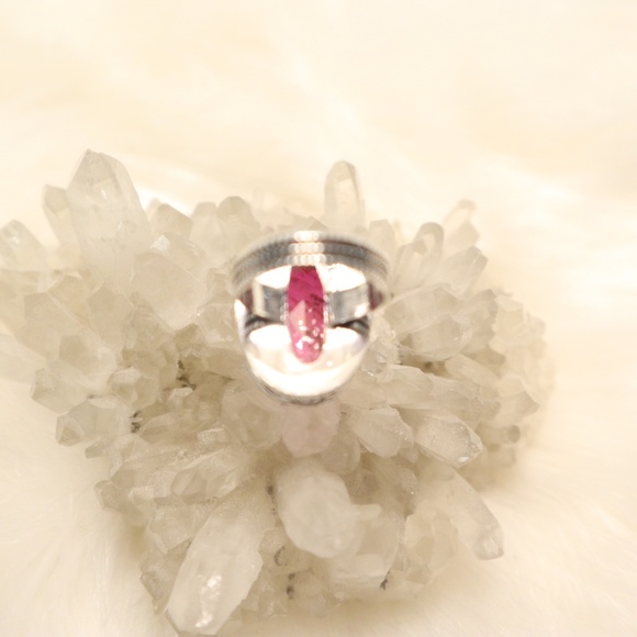 Pink Quartz & .925 Silver Ring Size 6.75 - Picture 3 of 5
